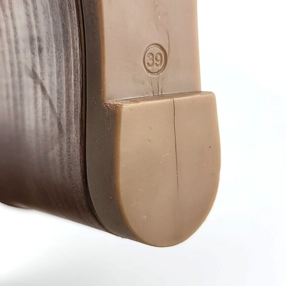 Fabianelli Tan Suede Lined Ankle Boots Almond Toe Stacked Wedge Sole  Size 39 - Picture 15 of 16